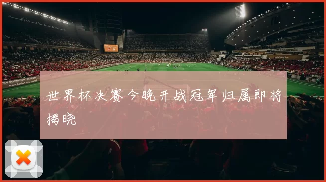 世界杯决赛今晚开战冠军归属即将揭晓
